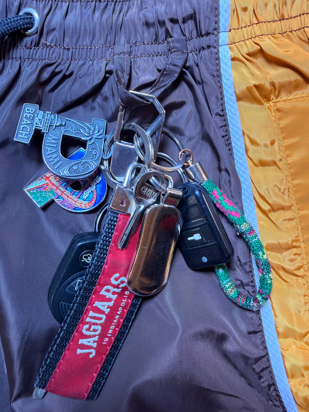 Mustard Nylon Shorts