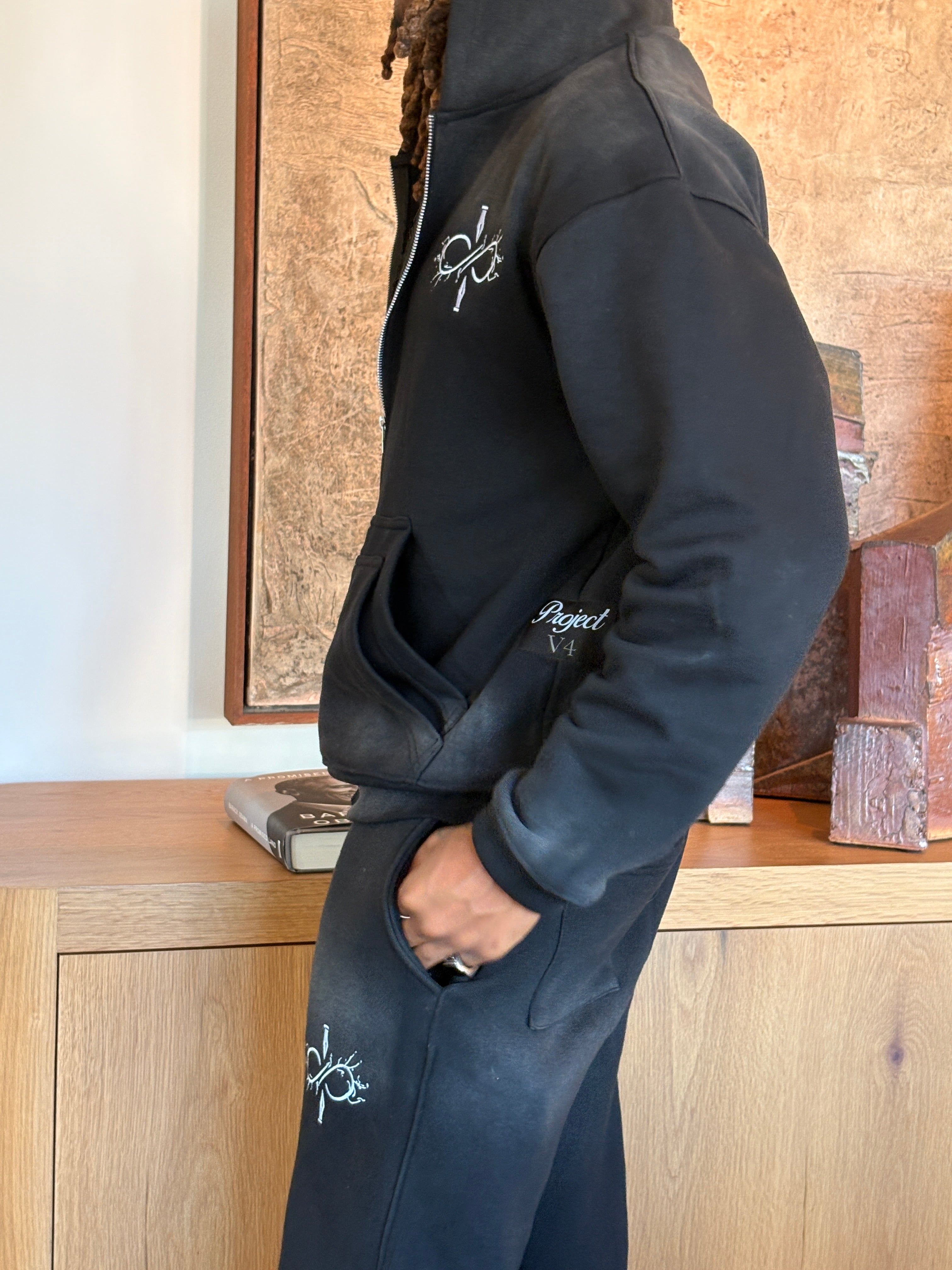 Black V4 Zip-Ups